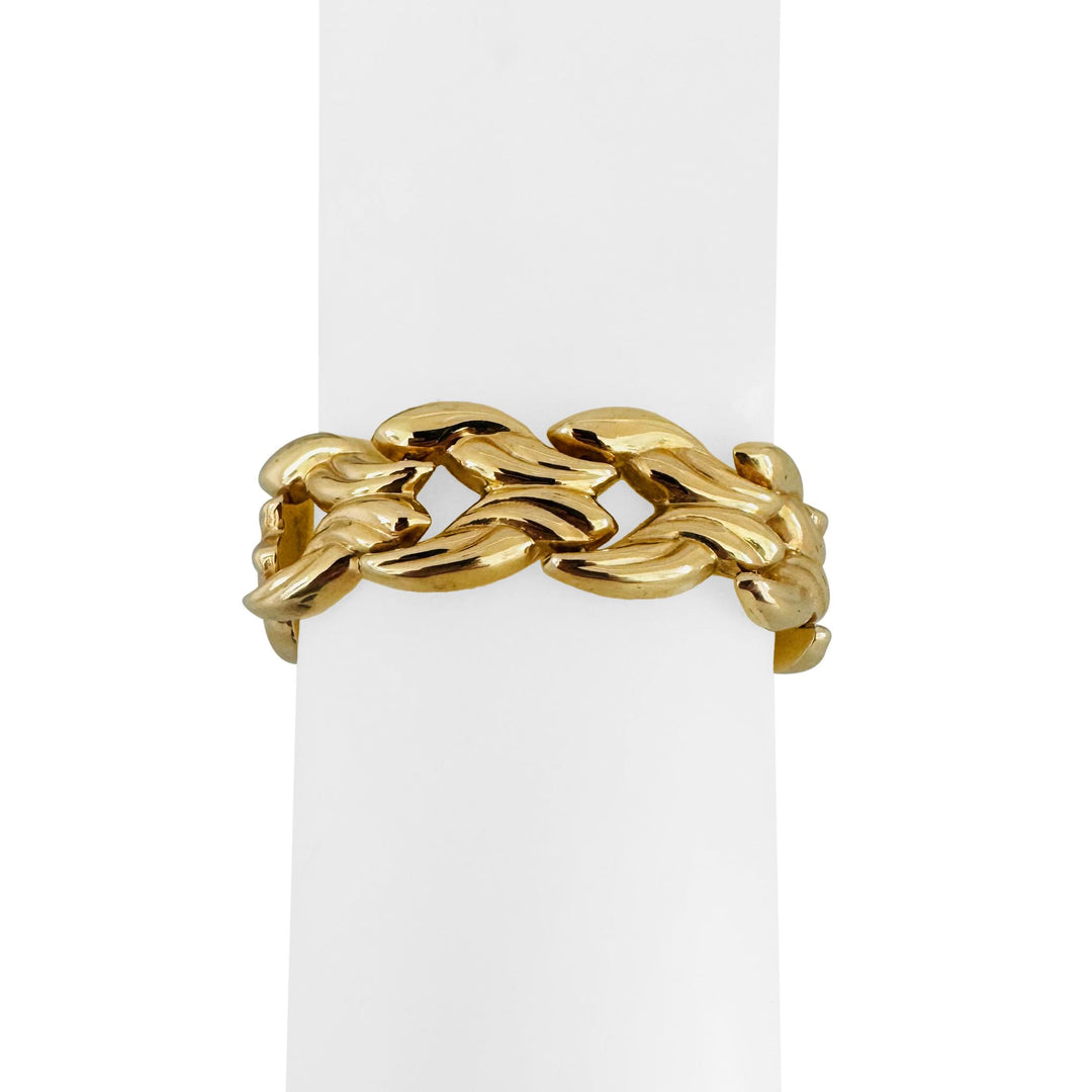 14k Yellow Gold 28.7g Ladies Polished 18mm Fancy Link Bracelet Italy 7"