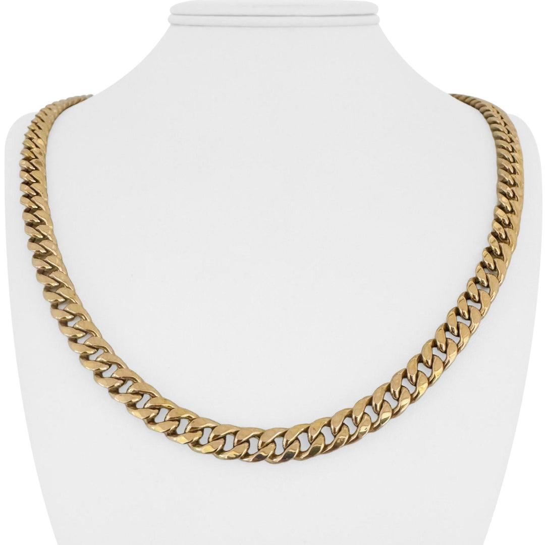 14k Yellow Gold 36g Semi Solid 8mm Cuban Curb Link Chain Necklace 23"