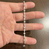 14k White Gold and 1.30cttw Diamond Cluster Floral Link Bracelet 7.5"