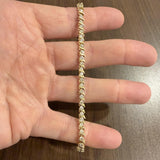 14k Yellow Gold and 2.25cttw Diamond S Link Vintage Tennis Bracelet 7"