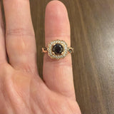 14k Rose Gold 1cttw Chocolate Black and White Diamond Ring Size 6