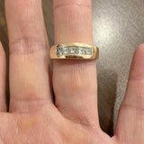 14k Yellow Gold and 0.75cttw Princess Cut Diamond Men's Band Ring Size 9.5