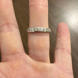 14k White Gold and 0.75cttw Diamond Men's 4mm Half Eternity Band Ring Size 9.25