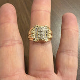 14k Yellow Gold and Diamond 7g Men's Fancy Ring Size 10.25