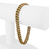 19k Portuguese Yellow Gold 13.7g Vintage Beaded Curb Link Bracelet 8.25"