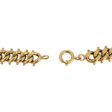 19k Portuguese Yellow Gold 13.7g Vintage Beaded Curb Link Bracelet 8.25"