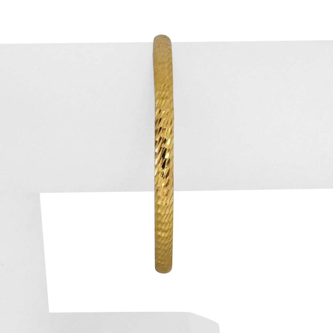 18k Yellow Gold 9g Solid Vintage 4.5mm Diamond Cut Bangle Bracelet 7.85"