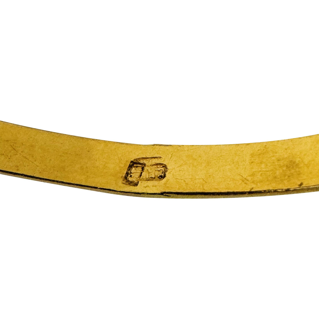 18k Yellow Gold 9g Solid Vintage 4.5mm Diamond Cut Bangle Bracelet 7.85"