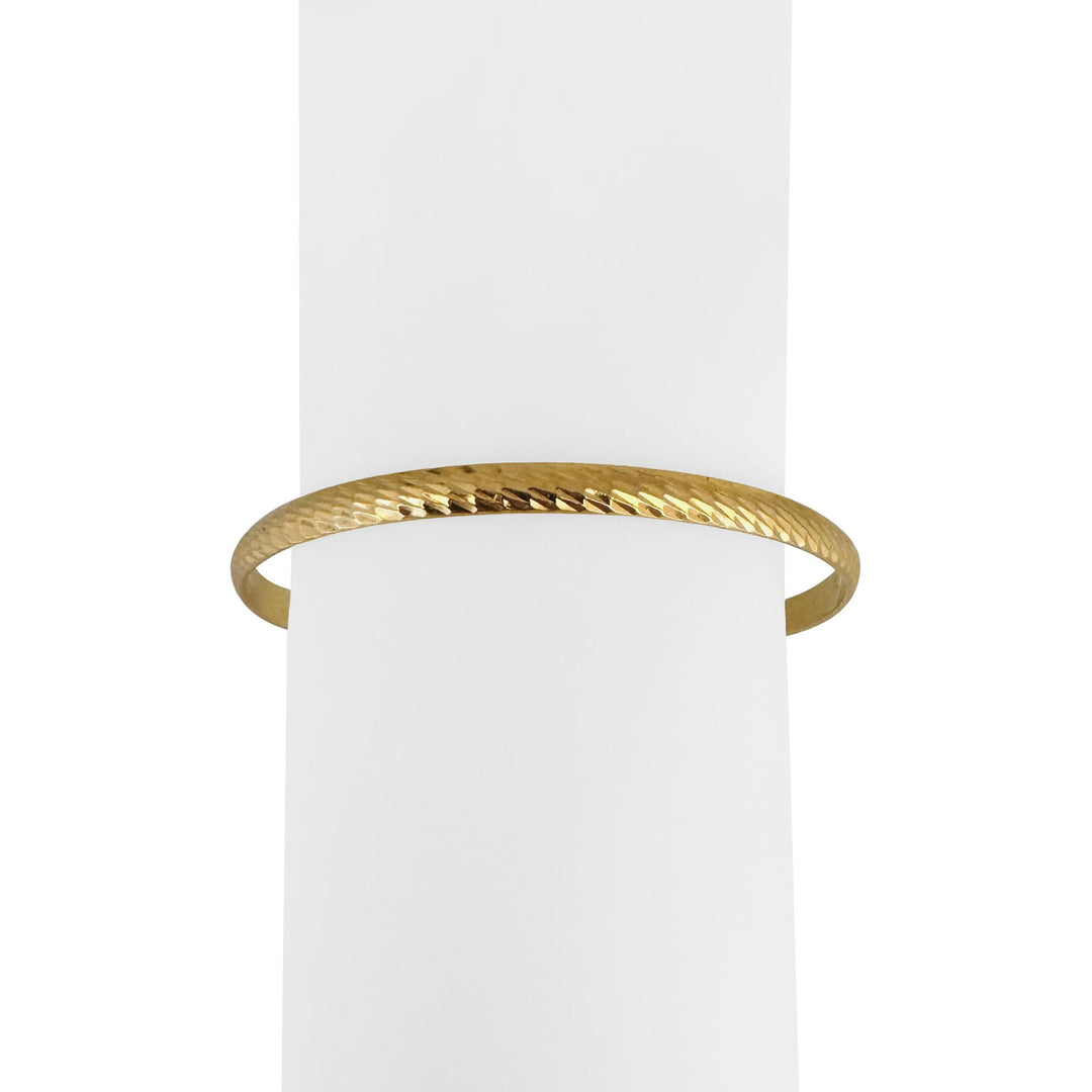 18k Yellow Gold 9g Solid Vintage 4.5mm Diamond Cut Bangle Bracelet 7.85"