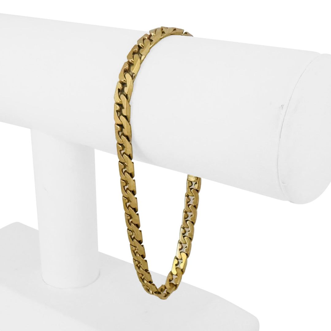Chini 18k Yellow Gold 22.3g Solid Vintage Men's Curb Link Bracelet Italy 8.5"
