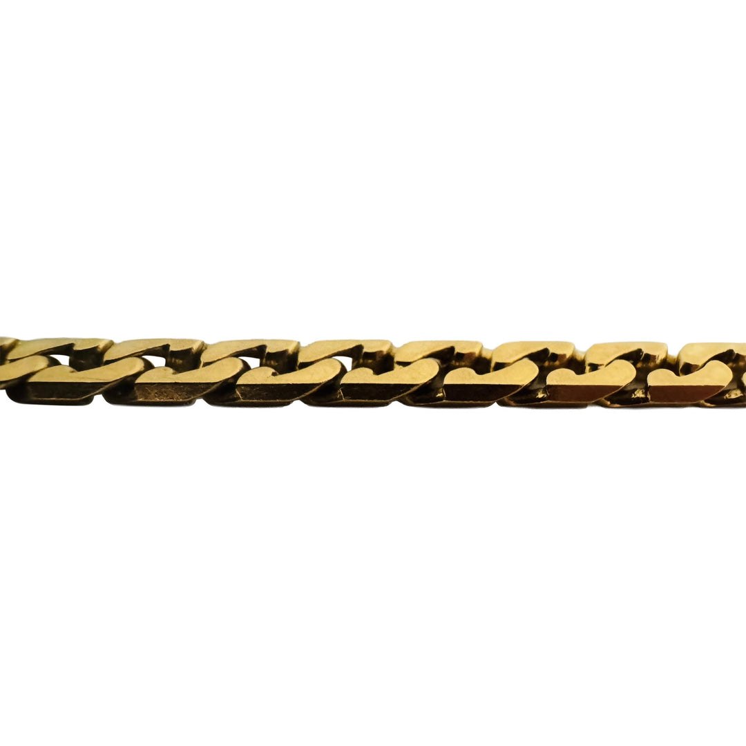 Chini 18k Yellow Gold 22.3g Solid Vintage Men's Curb Link Bracelet Italy 8.5"