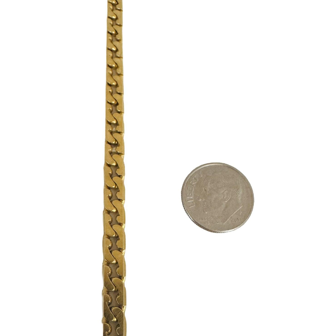 Chini 18k Yellow Gold 22.3g Solid Vintage Men's Curb Link Bracelet Italy 8.5"