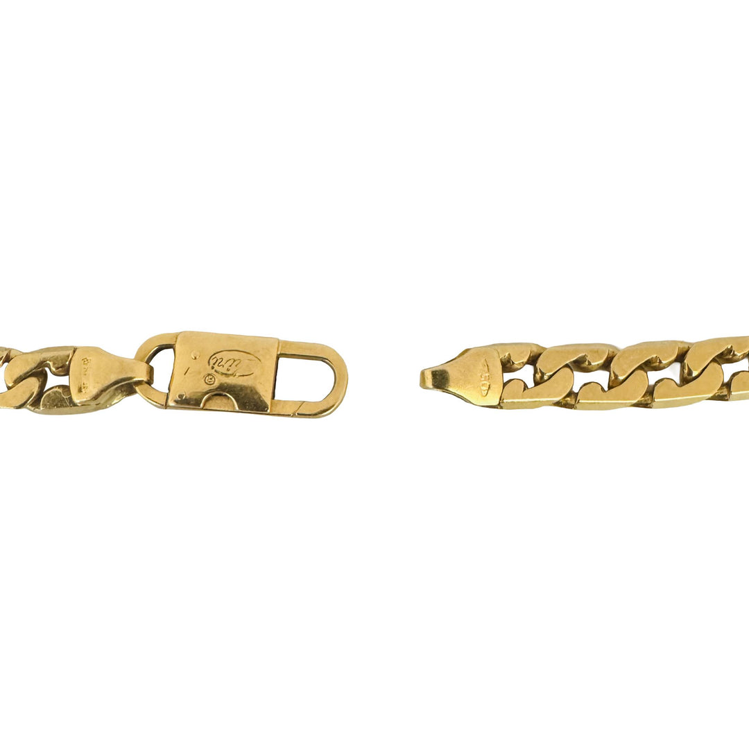 Chini 18k Yellow Gold 22.3g Solid Vintage Men's Curb Link Bracelet Italy 8.5"