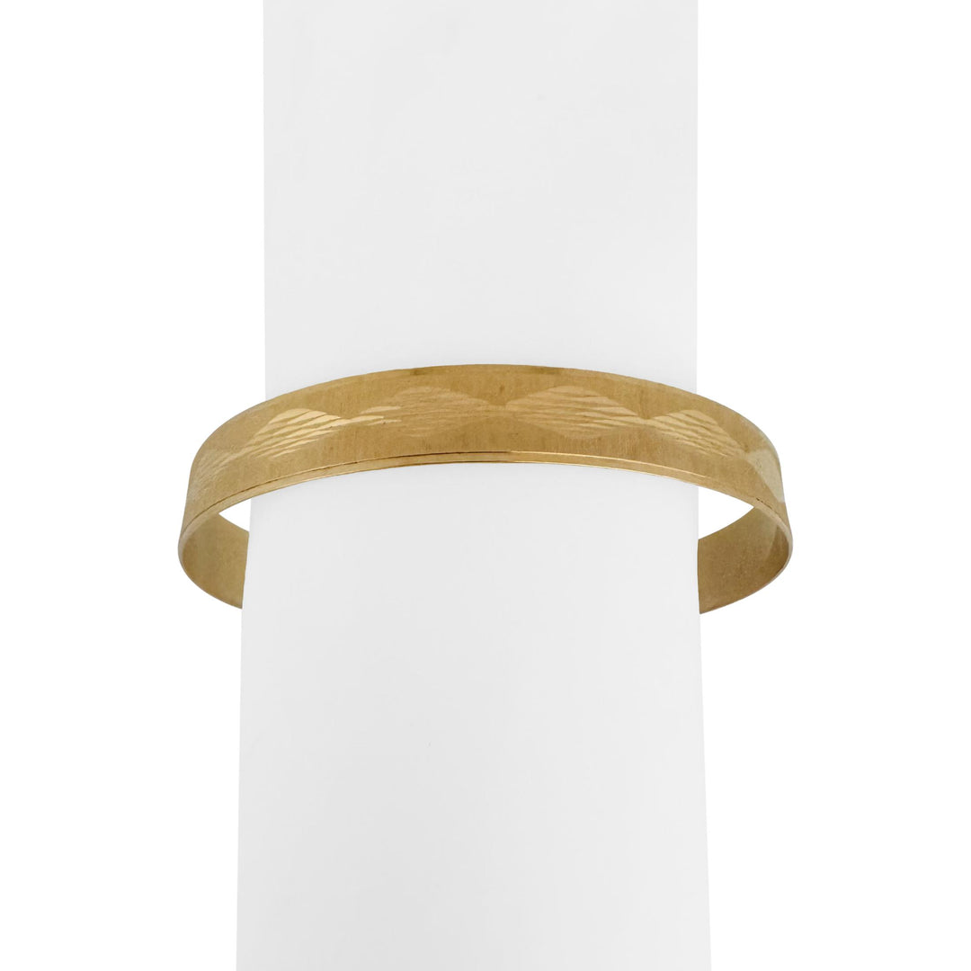 18k Yellow Gold 18g Solid Vintage 10mm Diamond Cut Bangle Bracelet Italy 8.5"