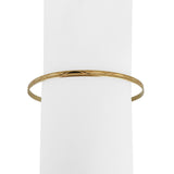 18k Yellow Gold 6.3g Solid Vintage 3mm Diamond Cut Bangle Bracelet Italy 8.5"