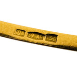 18k Yellow Gold 6.4g Solid Vintage 2mm Beveled Edge Bangle Bracelet Italy 8.5"
