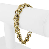 18k Yellow and White Gold 19.2g Ladies 10mm Fancy Link Bracelet 7.5"