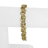18k Yellow and White Gold 19.2g Ladies 10mm Fancy Link Bracelet 7.5"