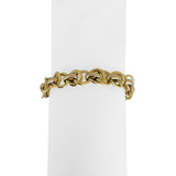 18k Yellow and White Gold 19.2g Ladies 10mm Fancy Link Bracelet 7.5"