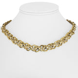 18k Yellow and White Gold 33.2g Ladies 10mm Fancy Link Necklace 17.5"