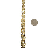 18k Yellow and White Gold 33.2g Ladies 10mm Fancy Link Necklace 17.5"
