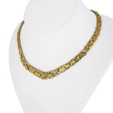 18k Yellow Gold 34.7g Ladies Thick Graduated Byzantine Link Necklace Italy 17"