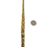 18k Yellow Gold 34.7g Ladies Thick Graduated Byzantine Link Necklace Italy 17"