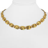 18k Yellow and Rose Gold 25g Ladies Vintage 8.5mm Fancy Link Necklace 17"