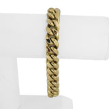 14k Yellow Gold 29g Semi Solid 11mm Men's Cuban Link Bracelet Italy 8.5"