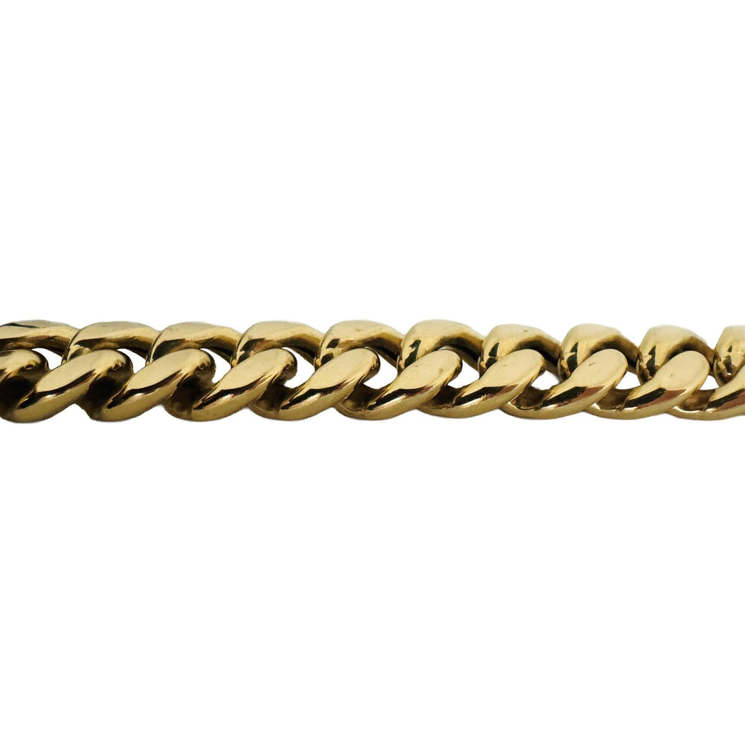 14k Yellow Gold 29g Semi Solid 11mm Men's Cuban Link Bracelet Italy 8.5"