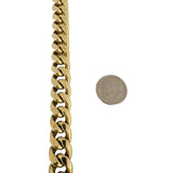 14k Yellow Gold 29g Semi Solid 11mm Men's Cuban Link Bracelet Italy 8.5"