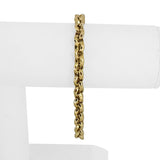 14k Yellow Gold 10g Ladies Faceted 7.5mm Rolo Link Bracelet Italy 7.75"