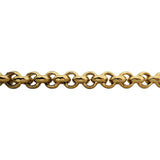 14k Yellow Gold 10g Ladies Faceted 7.5mm Rolo Link Bracelet Italy 7.75"