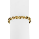 14k Yellow Gold 10g Ladies Faceted 7.5mm Rolo Link Bracelet Italy 7.75"