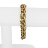 14k Yellow Gold 54.5g Solid Very Heavy 10mm Double Curb Link Charm Bracelet 7.5"