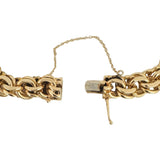14k Yellow Gold 54.5g Solid Very Heavy 10mm Double Curb Link Charm Bracelet 7.5"