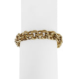 14k Yellow Gold 54.5g Solid Very Heavy 10mm Double Curb Link Charm Bracelet 7.5"