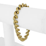 14k Yellow Gold 17.6g Ladies Polished 8mm San Marco Link Bracelet Italy 7"