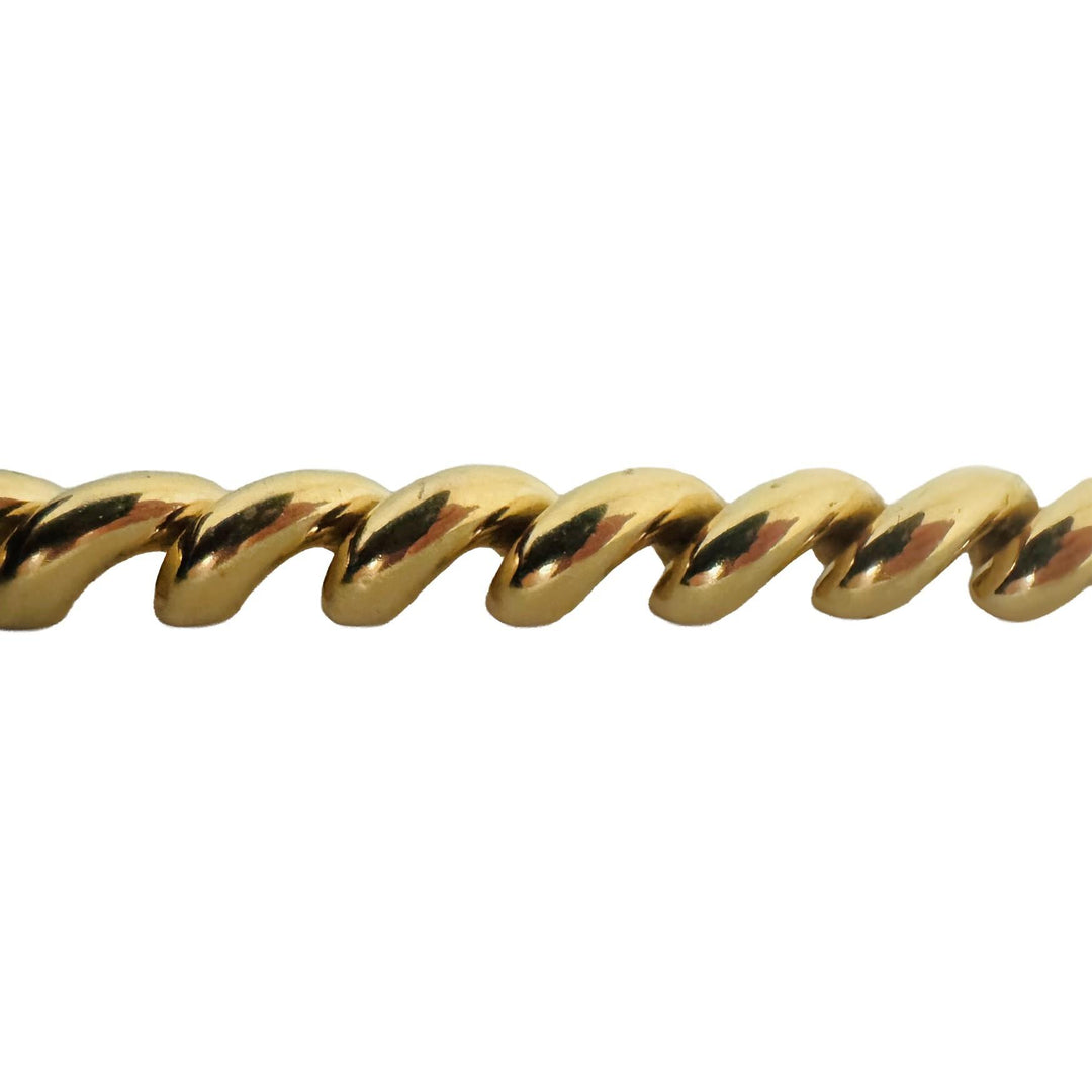 14k Yellow Gold 17.6g Ladies Polished 8mm San Marco Link Bracelet Italy 7"