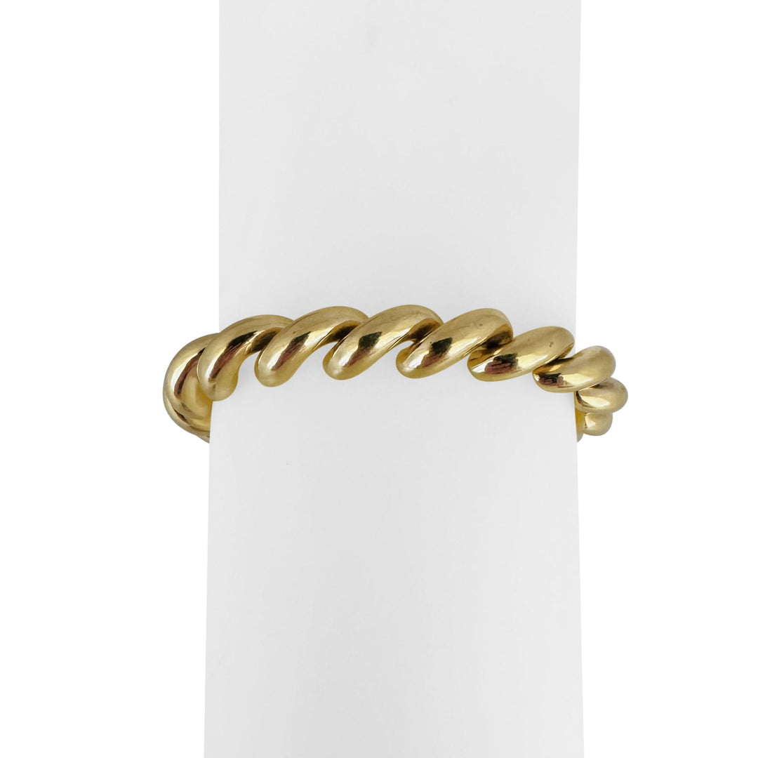 14k Yellow Gold 17.6g Ladies Polished 8mm San Marco Link Bracelet Italy 7"
