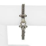 14k White Gold 13.7g Ladies Popcorn Link X Station Bracelet Italy 7"