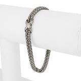 14k White Gold 13.7g Ladies Popcorn Link X Station Bracelet Italy 7"