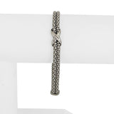 14k White Gold 13.7g Ladies Popcorn Link X Station Bracelet Italy 7"