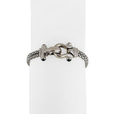14k White Gold 13.7g Ladies Popcorn Link X Station Bracelet Italy 7"