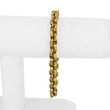 14k Yellow Gold 14.2g Ladies Faceted 8.5mm Rolo Link Bracelet Italy 8.25"
