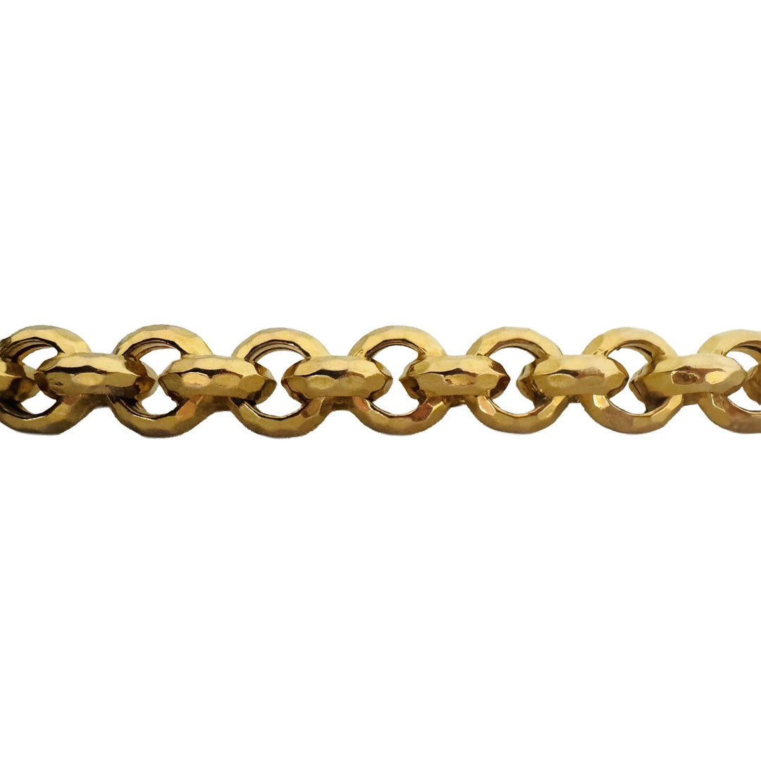 14k Yellow Gold 14.2g Ladies Faceted 8.5mm Rolo Link Bracelet Italy 8.25"