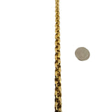 14k Yellow Gold 14.2g Ladies Faceted 8.5mm Rolo Link Bracelet Italy 8.25"
