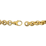 14k Yellow Gold 14.2g Ladies Faceted 8.5mm Rolo Link Bracelet Italy 8.25"