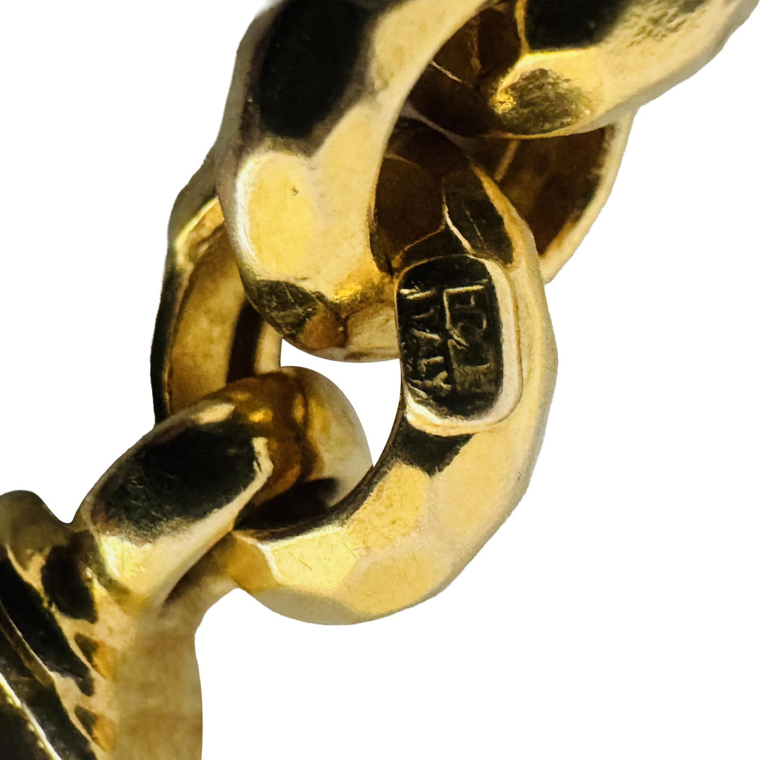 14k Yellow Gold 14.2g Ladies Faceted 8.5mm Rolo Link Bracelet Italy 8.25"