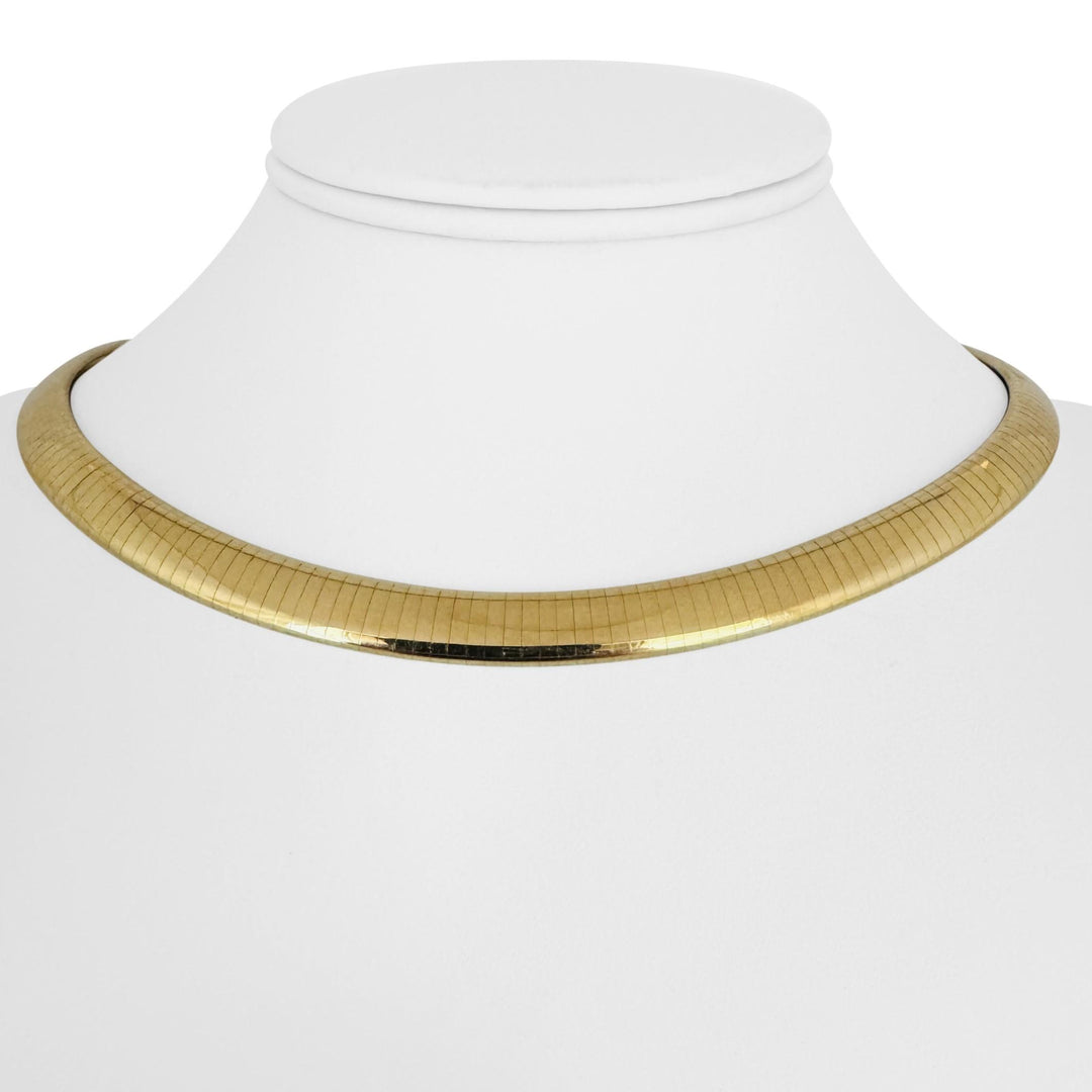 14k Yellow Gold 51.3g Solid Heavy 8mm Omega Link Necklace Italy 16"